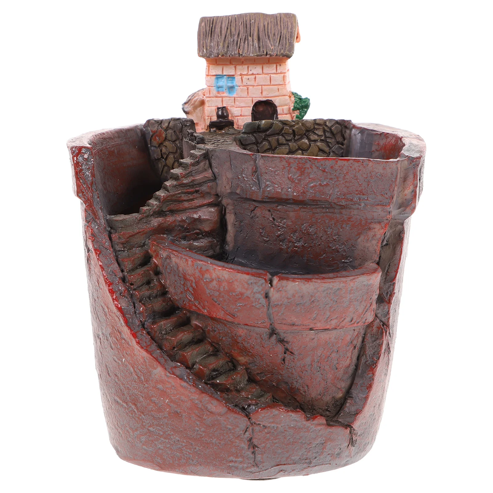 

Decorative Succulent Pot with Fine Carving Draining Bottom Hole Great for Planting Little Tillandsia Or As Unique Home Garden