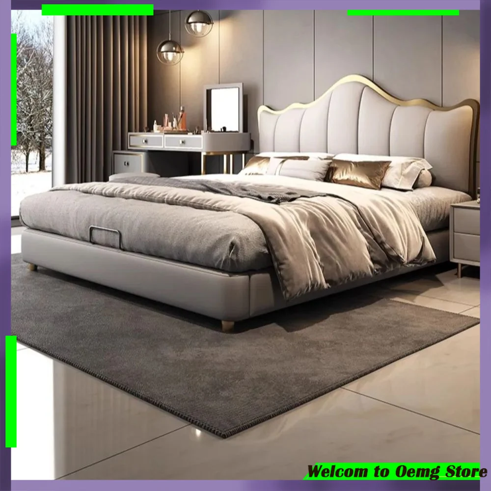 

Queen Minimalist Waterproof Storage Bed Upholstered Lounge Bed Stylish Cama De Lujo Furniture Kids Bedroom Modern Design Decor