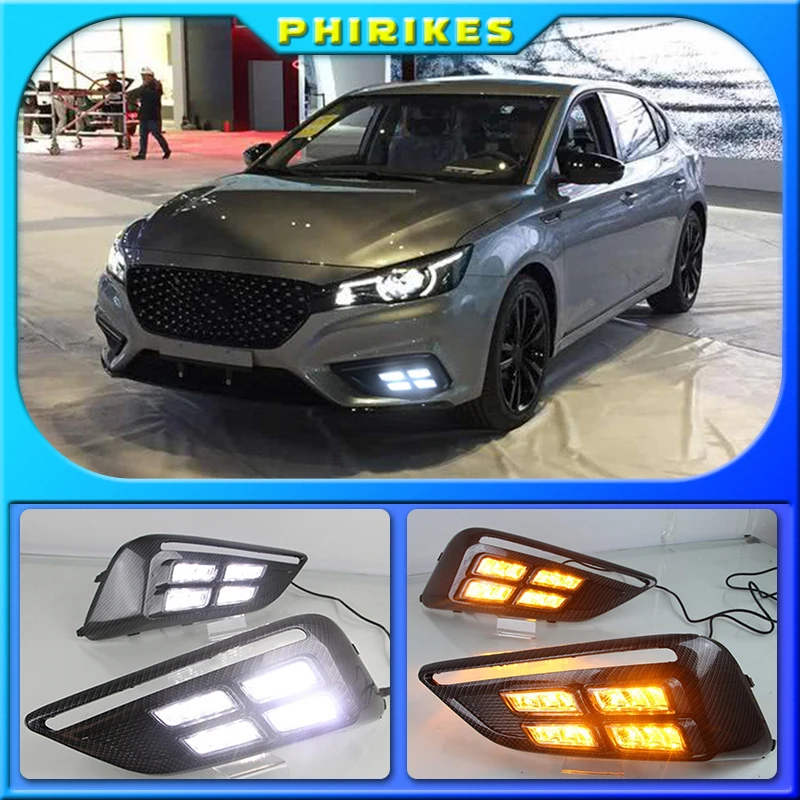 

For MG MG6 2017 2018 2019 LED DRL daytime running light with Dynamics moving flash turn signal and blue night light