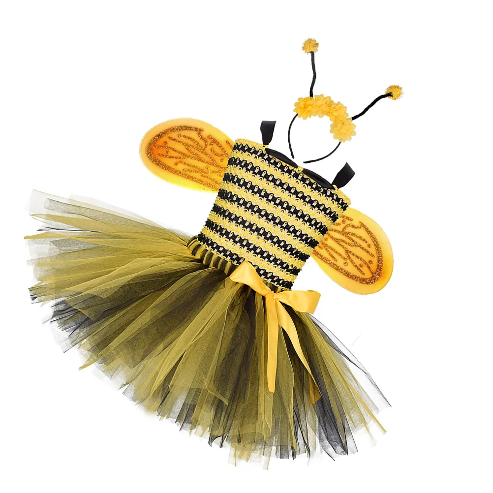 

1 комплект, костюм для выступлений, тюлевая юбка с крыльями, аксессуары для волос, наряд для вечеринки, Хэллоуина, косплея