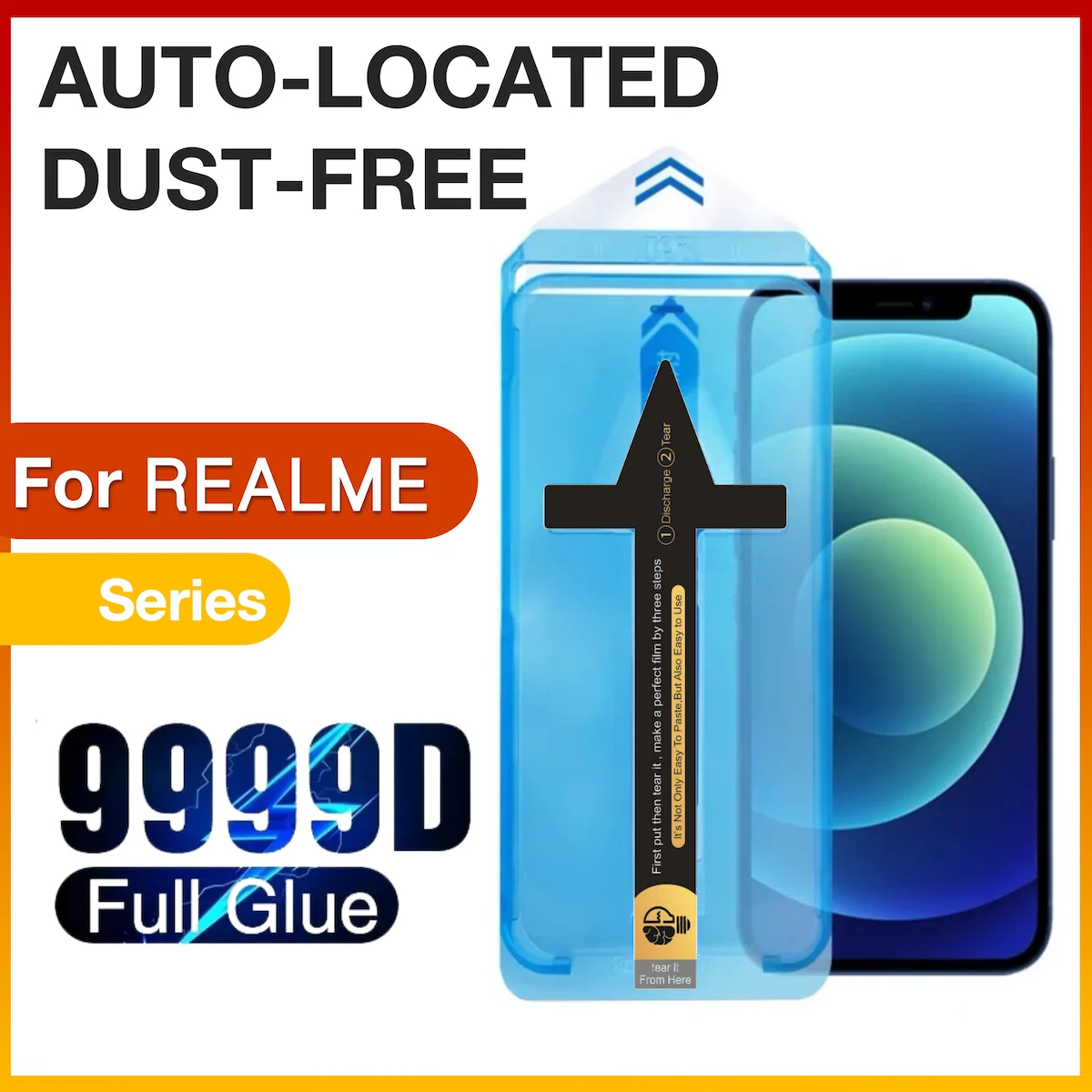 For REALME Q5 Q2 Q3 X X2 X7 ACE GT Noe 2 2t 3 6 7 8 9 10 Pro Screen Protector Tempering glass Easy Install Auto-Dust Removal Kit