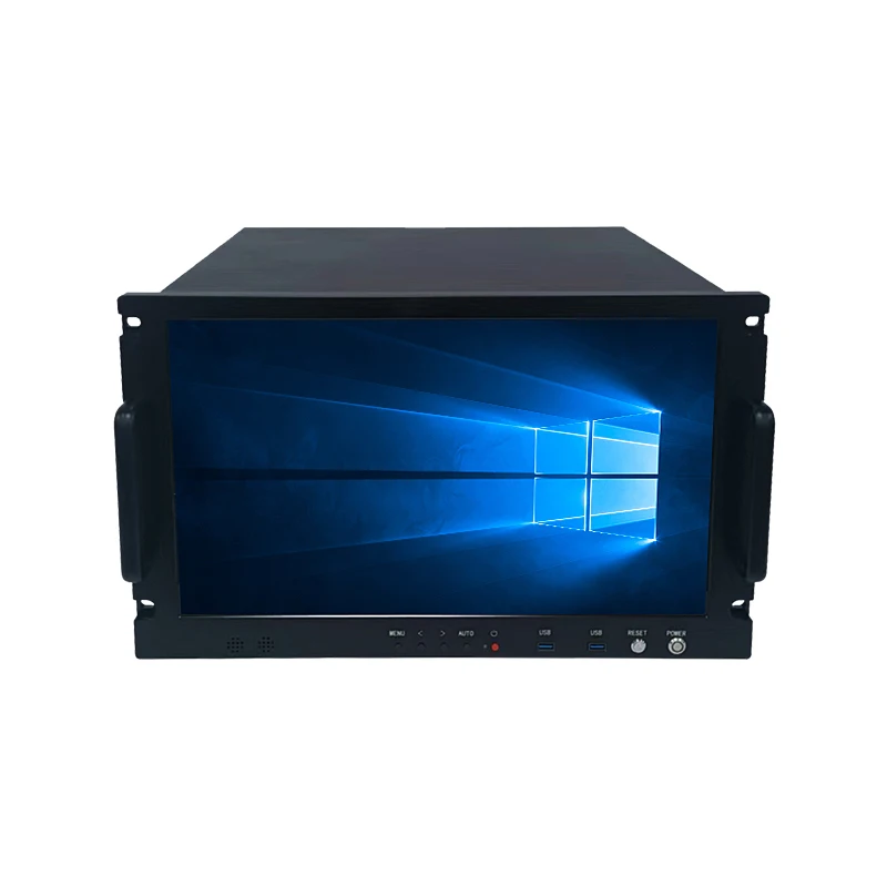 6U Rack-mounted integrated case with touch screen Industrial server computer case with 18.5 inch HD screen