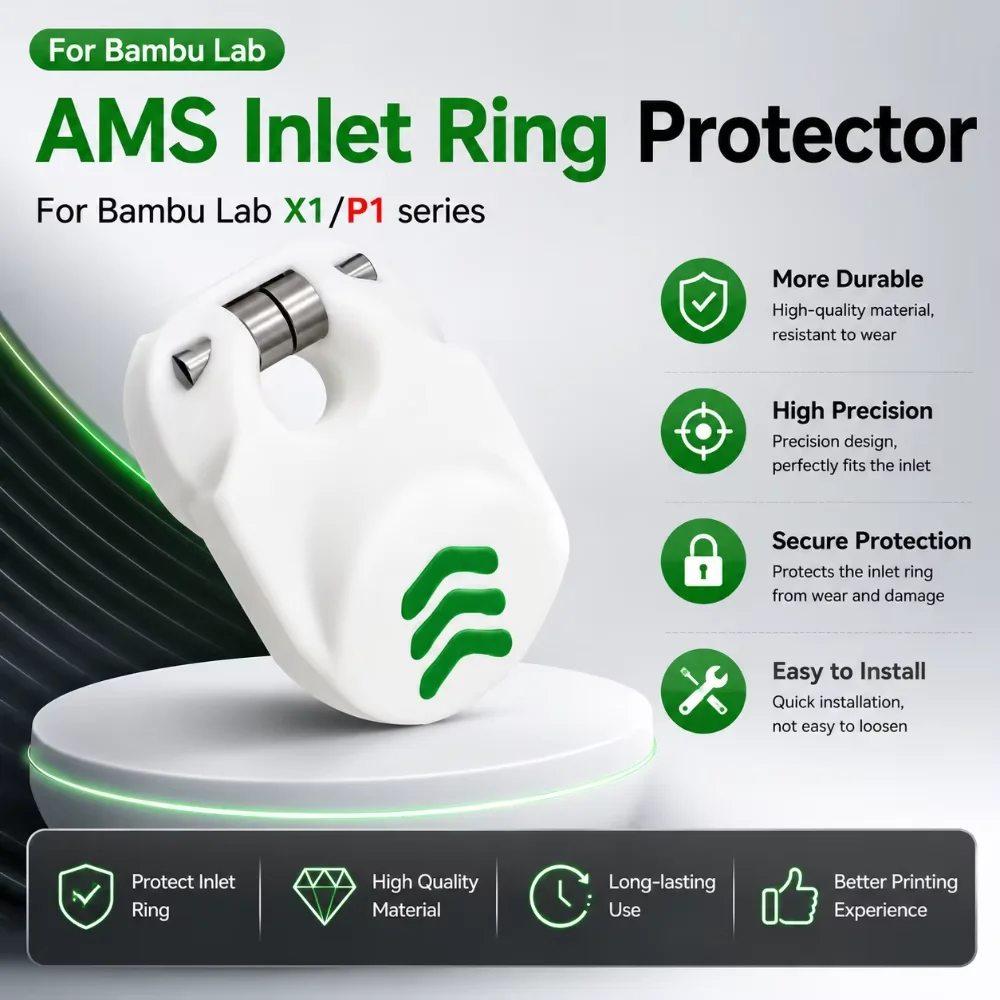 Upgrade AMS Inlet Ring Protector Guard Long-Lasting Feed Port Protection Accessory Simple Mounting DesignFits Bambu Lab X1/P1