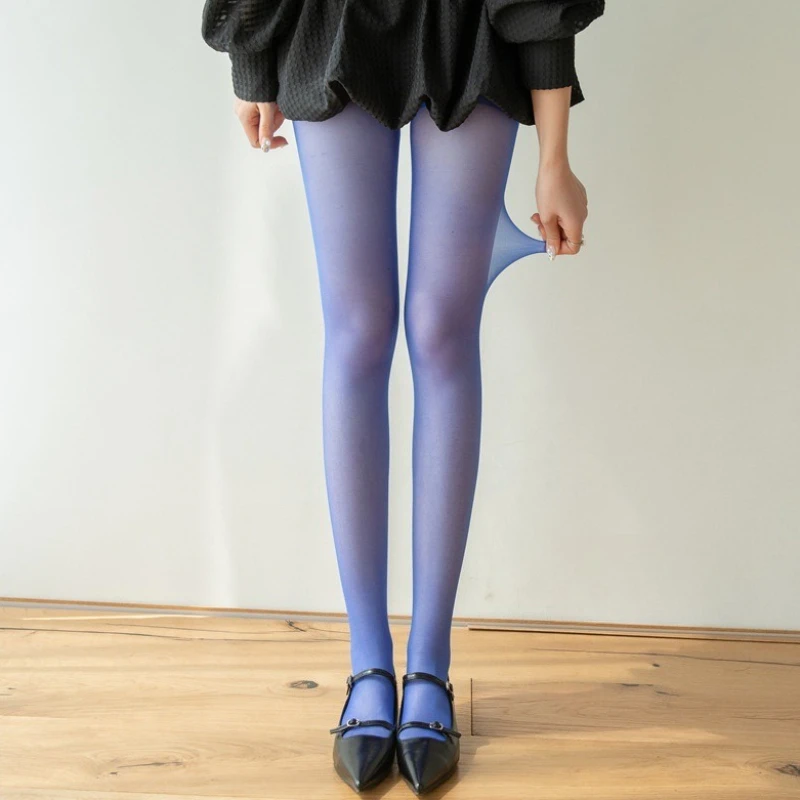 Women's Sexy Transparent Silk Stockings Disposable Breathable Sheer Tights Summer Ultra Thin Sock Colorful Anti-hooked Pantyhose
