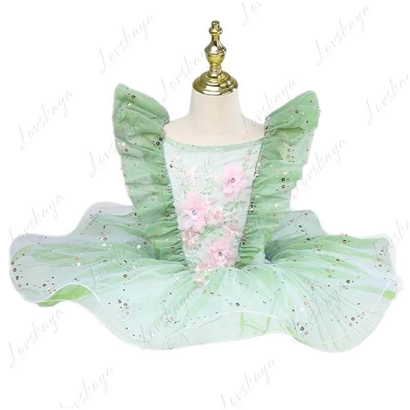

Детское балетное платье, наряд для выступлений, танцевальный наряд «Маленький лебедь», пышная юбка для девочек, балетное платье-пачка, наряд для выступлений