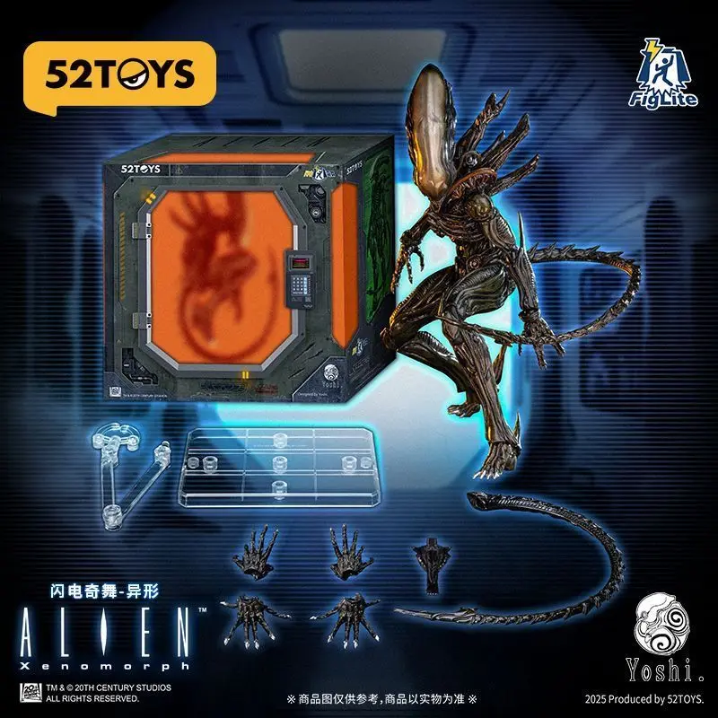 Nowa seria figurek 52TOYS Alien Lightning Dance Fig Lite Yoshi Xenomorph Filmowa Figurka Akcji Model Zabawka Prezent Urodzinowy dla Chłopca Prezent na Boże Narodzenie
