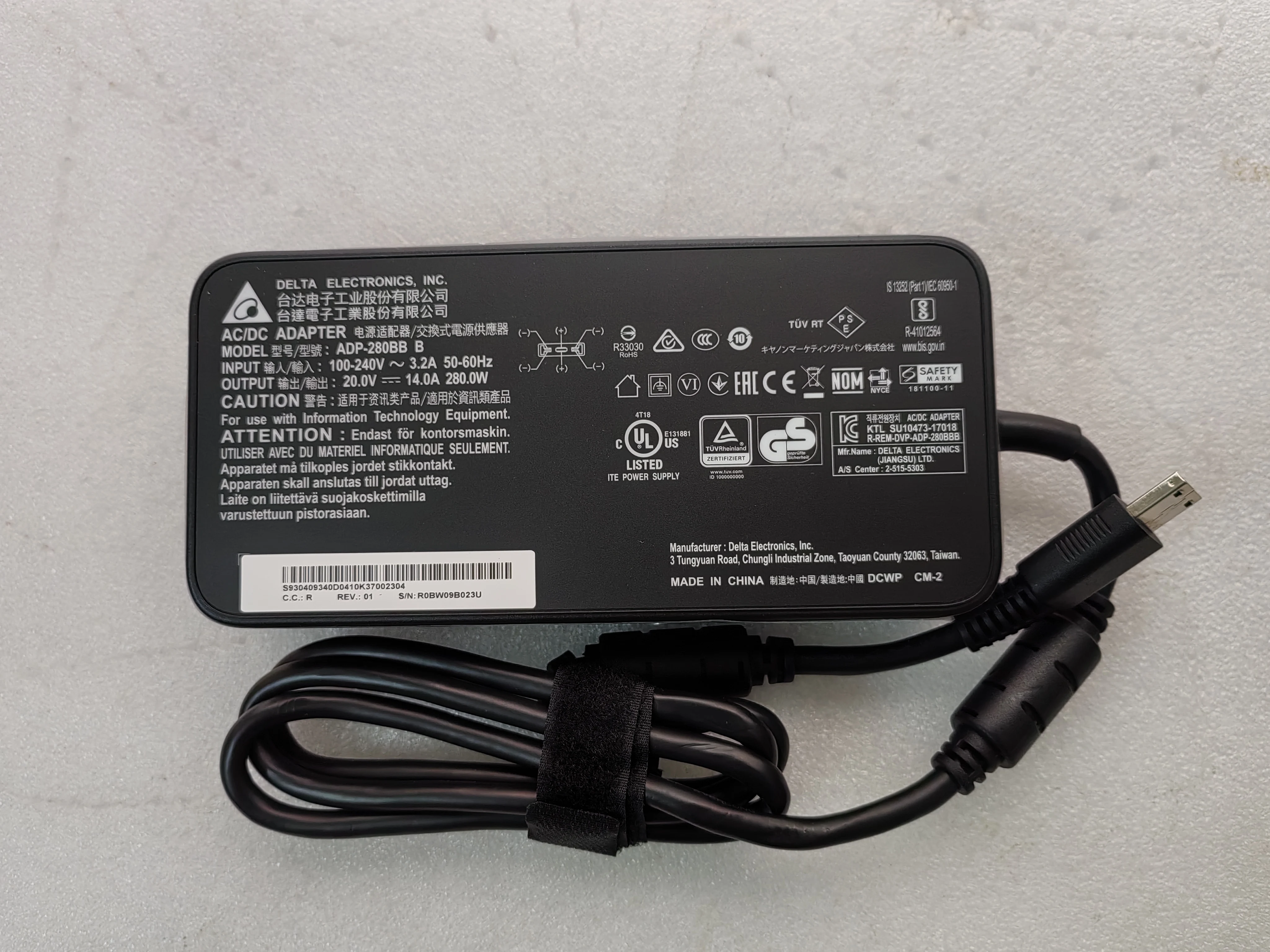 OEM CHICONY A18-280P1A 280W 20V 14A AC Adapter For Clevo X170SMG / X170KM-G / Hasee GX10-CU7PRO