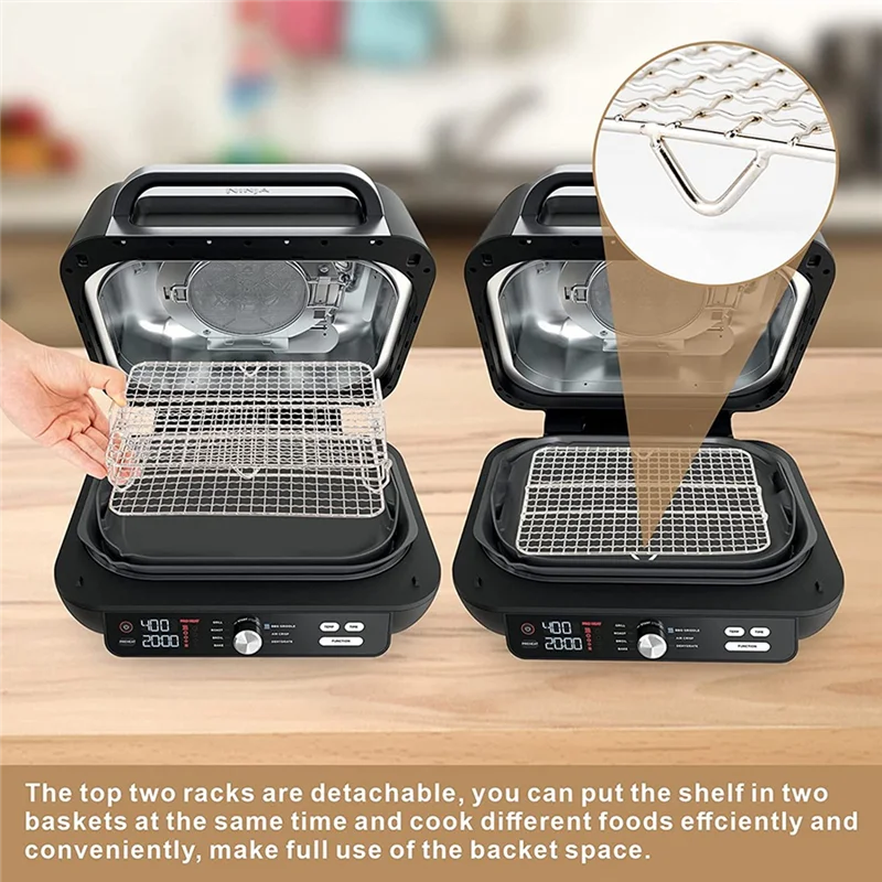 A25UAir Fryer Rack for Ninja Foodi Grill XL Air Fryer, Multi-Layer Dehydrator Rack Toast Rack Air Fryer Accessories