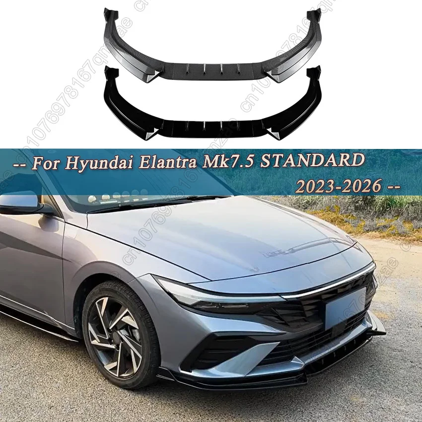 3pcs Front Splitter Protect For Hyundai Elantra Mk7.5 STANDARD 2023-2026 Front Bumper Lip Protector Guard Auto Body Kits Tuning