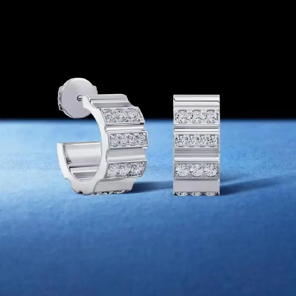 

Классические женские серьги 2026 из чистого серебра 925 пробы с бриллиантами и муассанитами, в стиле «Римские каникулы», изысканные, ослепительные, очаровательные, для вечеринок, подарок