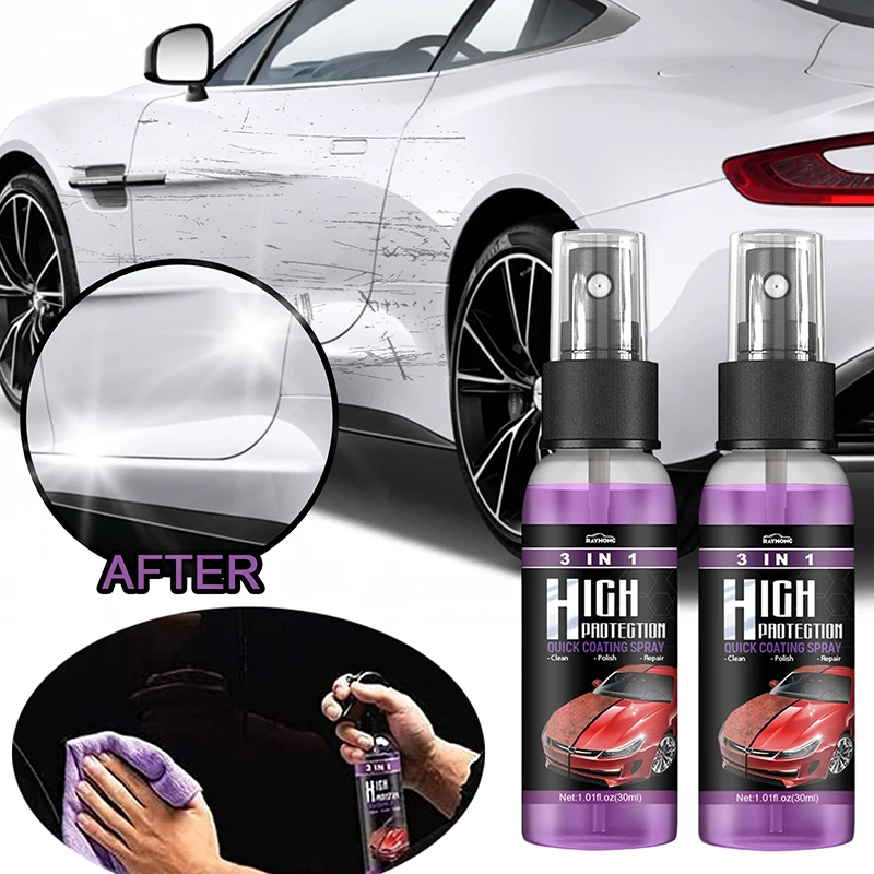 4Pcs 3in1 Car Ceramic Coating Spray Quick Coat Auto Wax Nano Ceramic Polish Coating Spraying Car Paint Scratch Repair Remover