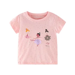 Jumping Meters New Arrival Ballet Girls Hot Selling Cotton Summer Girls Tshirts Baby Clothes Children's Tees Tops