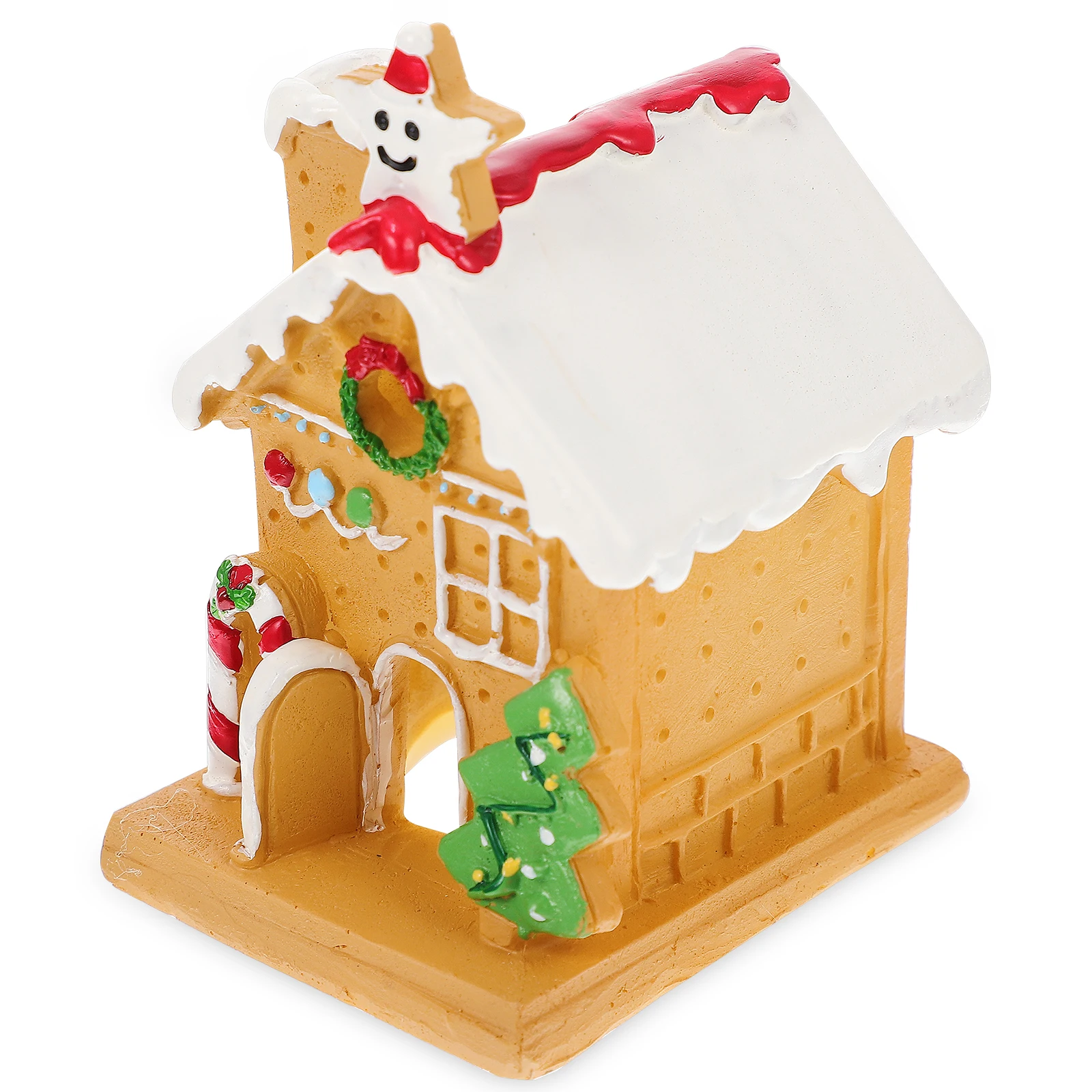 

Christmas Village Houses Resin Micro Landscape Small House Decor Luminous Operated Miniature Christmas House For