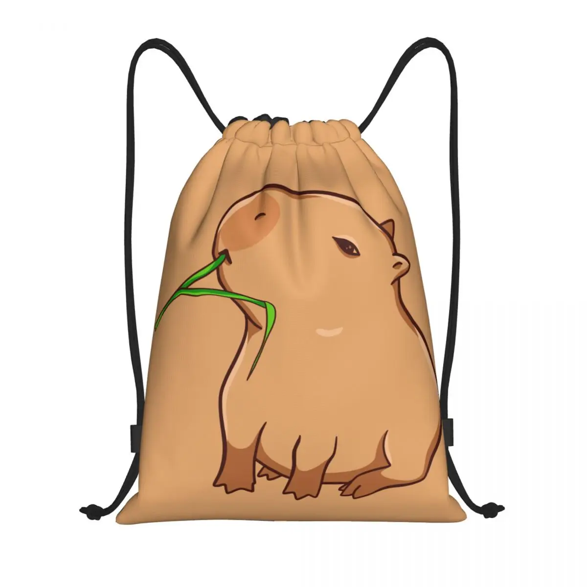 Custom Cute Capybara Drawstring Bag para homens e mulheres, Foldable Sports Gym Sackpack, Animal Lover Training Backpacks