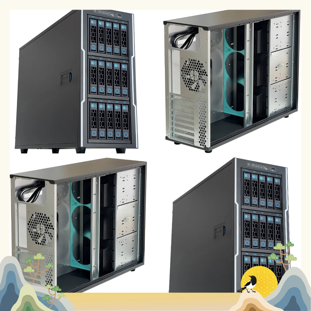 Full Tower Server Chassis 15-disk Hard Disk Hot-swappable SATA3 Backplane X99 Dual-channel Support Water Cooling