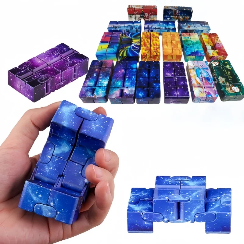 Infinity Cube Flip ADHD Anxiety Toy Fingertip Game Puzzle Antistress Magic Finger Fidget Autism Hand Gift for Children