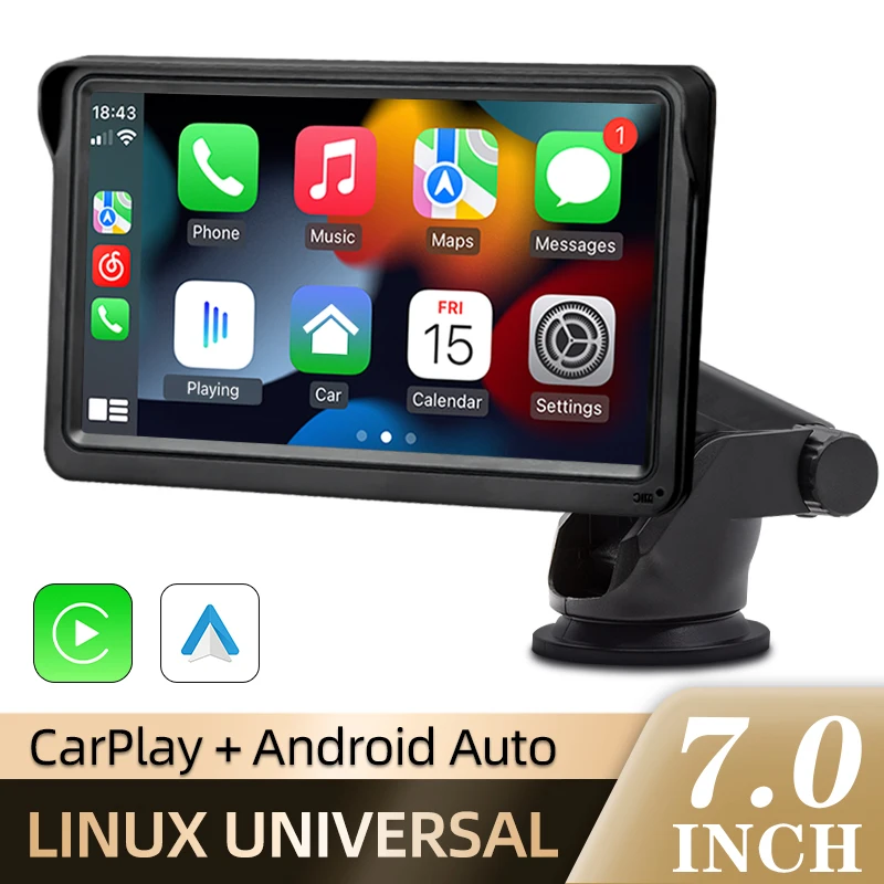 SINOVCLE CarPlay Android Auto Car Radio Multimedia 7inch Video Player Portable Touch Screen Bluetooth 5.0 With Remote Control