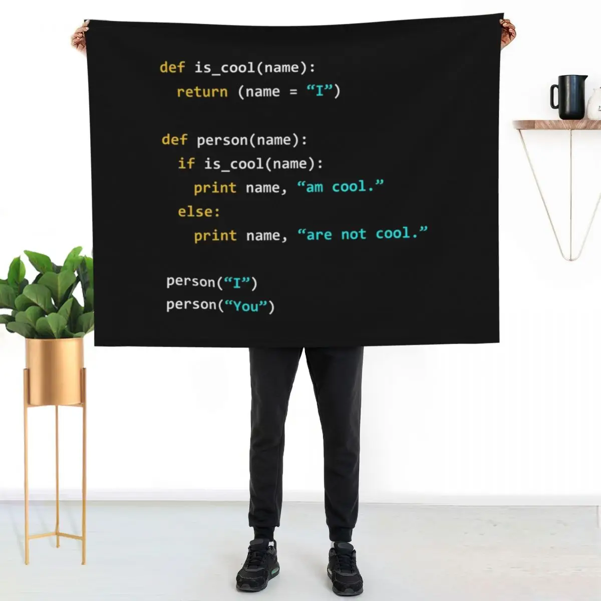 Cool Python Developer Throw Blanket Long Lasting Soft Plush Blanket for Daily Use
