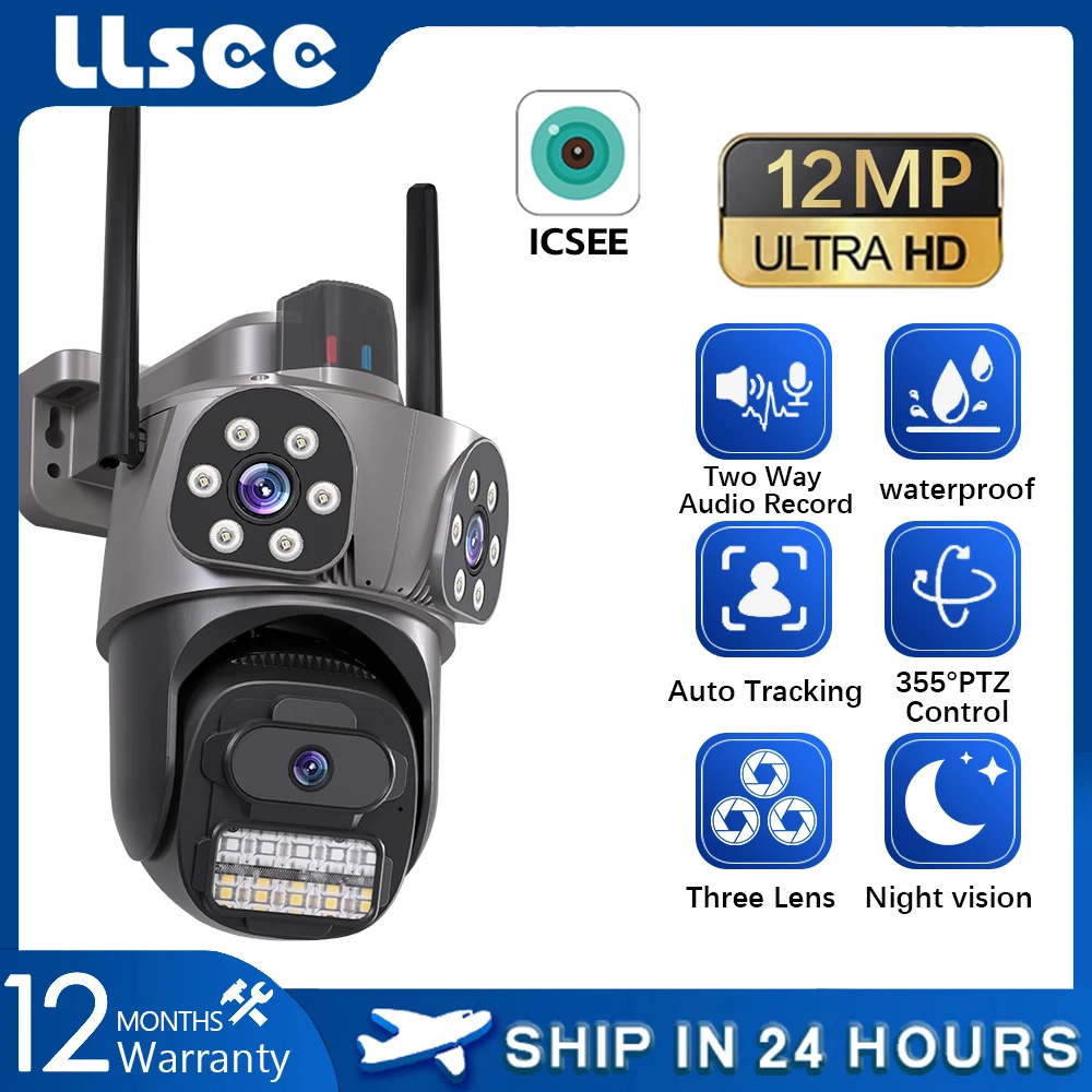 LLSEE ICSEE,Dual lens,8MP camera,CCTV,WIFI,4K,CCTV wireless outdoor,IP security protection camera,