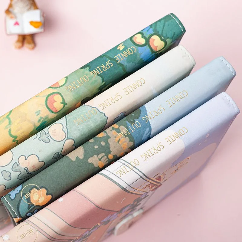 A5 Notebook with Gold Foil Cute Rabbit Design,192 Pg Full-Color Kawaii Journal,Softcover Diary,Aesthetic Writing Notebook