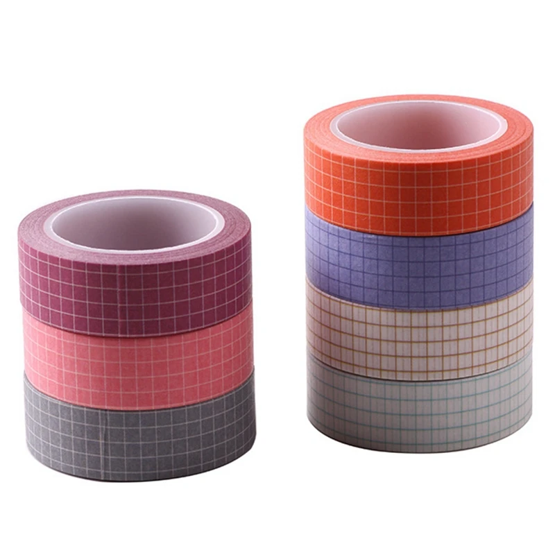 

14 Rolls 10M Grid Washi Tape Japanese Paper DIY Planner Masking Tape Adhesive Tapes Stickers Decorative Stationery Tapes