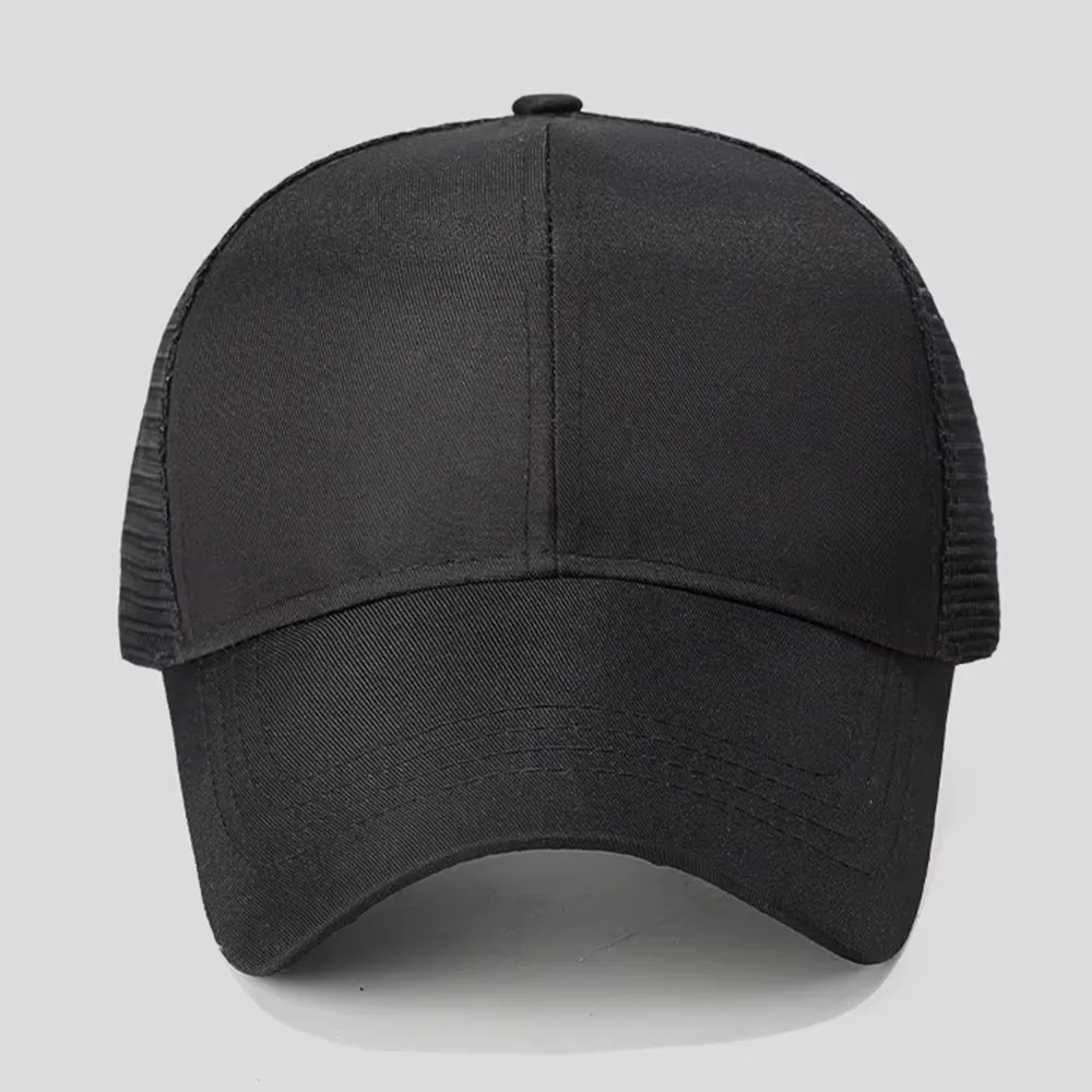UV Protection Mesh Baseball Caps Breathable Mesh High Ponytail Design Ponytail Hats Adjustable Hollow Out Back Visor Hat