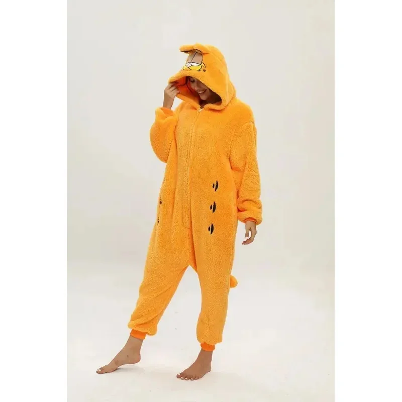 Premium Outfit Unisex Garfield Costumes Onesies Cat Cosplay Pajamas Adult Pyjamas Animal Sleepwear Jumpsuit view 5