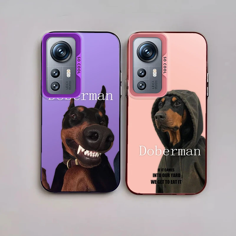 Aloof Doberman Pinscher For Redmi K60 12 10X 9T 9C 8 A1 A2 Plus 4G Fashion Colorful Silver Phone Case