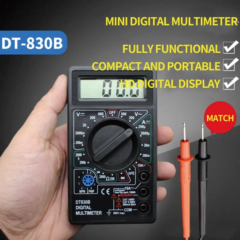 Dt830b Digital Multi Meter Mini Universal de Mano Multi Medidor Instrumento Eléctrico