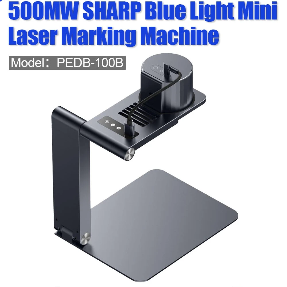 

DIY Laser Marking Pecker 500MW Blue Light Mini Desktop 3D Printer Etcher Engraver Machine for Household DIY Gift Customization