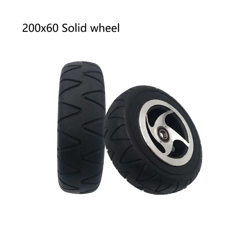 for Older Age Scooter Electric Quad Bike Tire Replacement Parts 8 Inch 200x60 Solid Tire, including Bearings hub Wheel