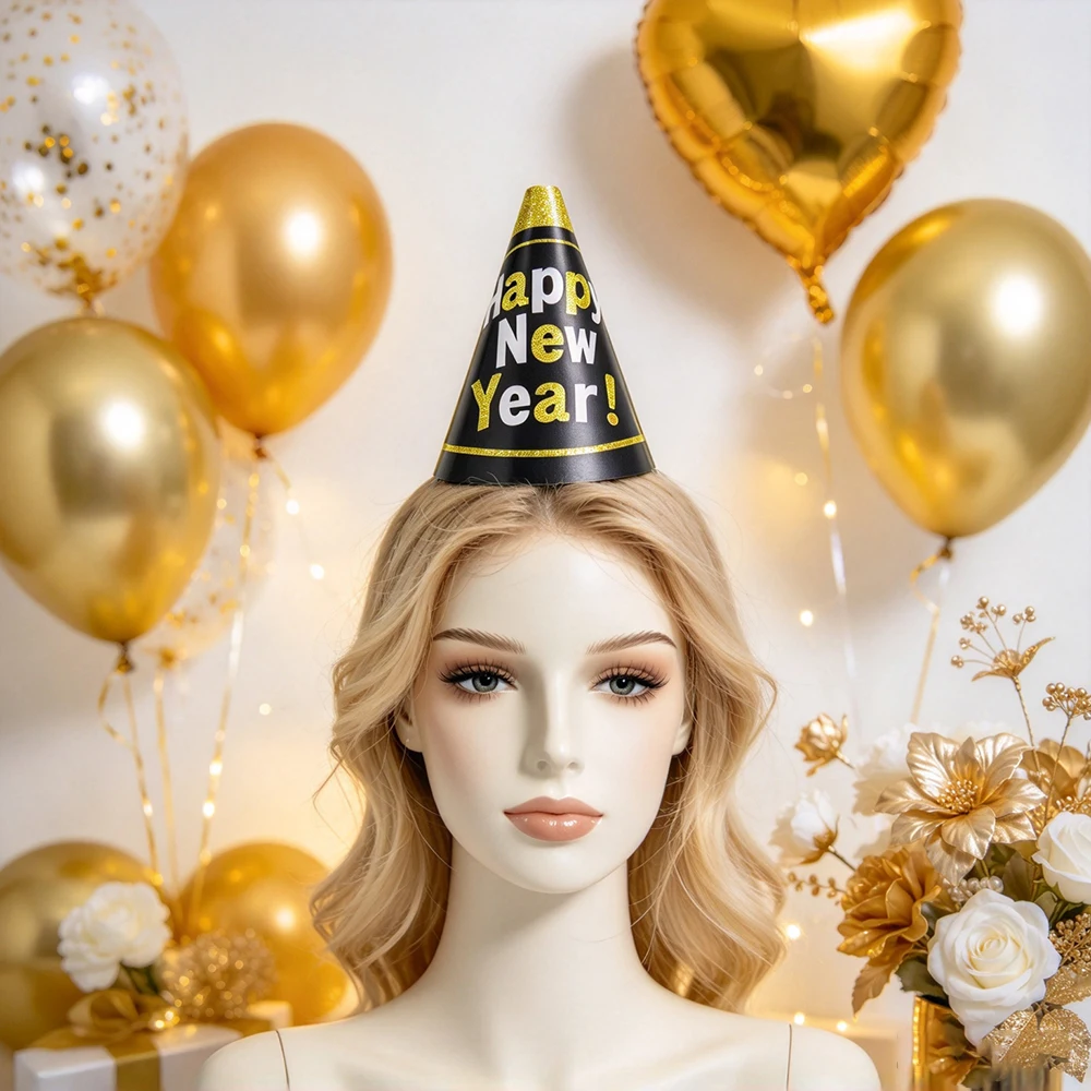 新年を祝うコーン型パーティーハットのセット。家族の新年パーテ - Party Hat Cone のレビューと価格