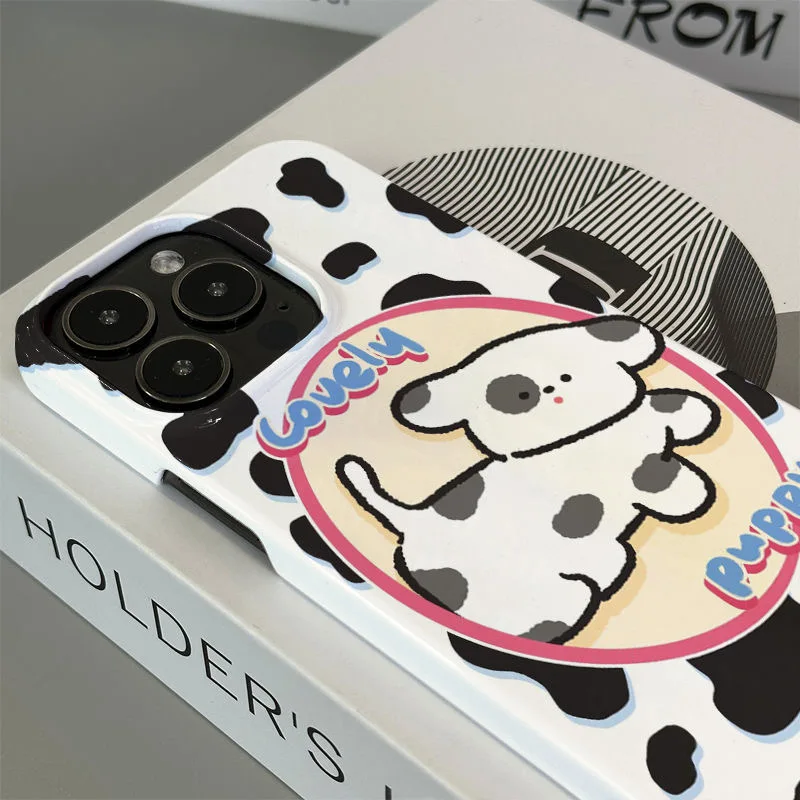 

Black and White Milk Patterned Dog for IPhone15 14 13 12 11 Xr Xsmax Full Pack Glossy Hard Case for Mobile Phone Housing