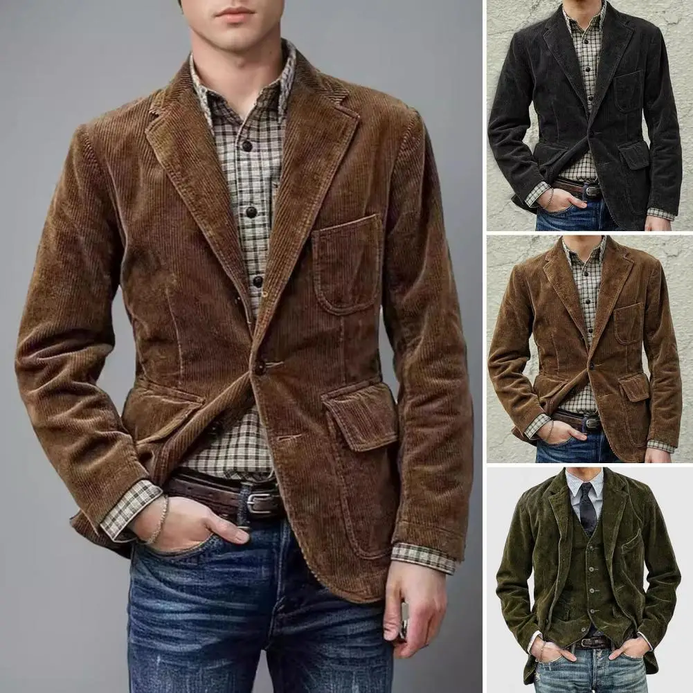 

Men Suit Coat Men Suit Jacket Men's Single Breasted Suit Jacket Long Sleeve Office Blazer Solid Color Business Coat with Flap