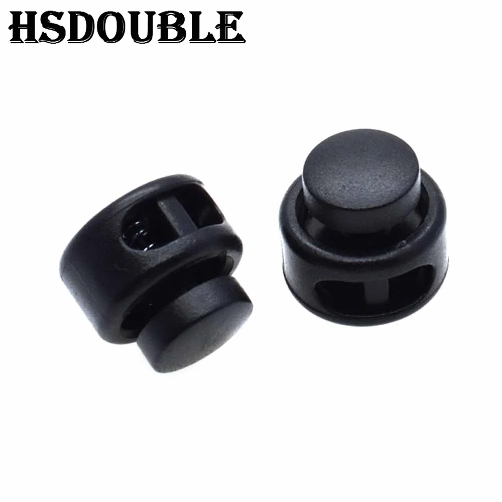 10 Pcs/Pack Cord Lock Toggle Clip Stopper Plastic Black For Bags/Garments Size:15mm*14mm