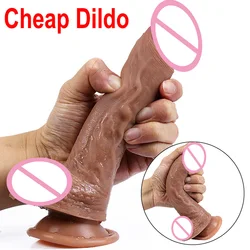 Realistic Cheap Dildo Soft Sexy Silicone Penis Flexible G-spot Women Big Dick   Anal Sex Toys for Female Masturbator Adults 18+