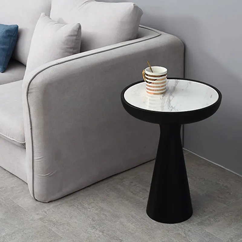 Solid wood edge few marble coffee table modern simple creative light luxury negotiation table sofa corner few small round table