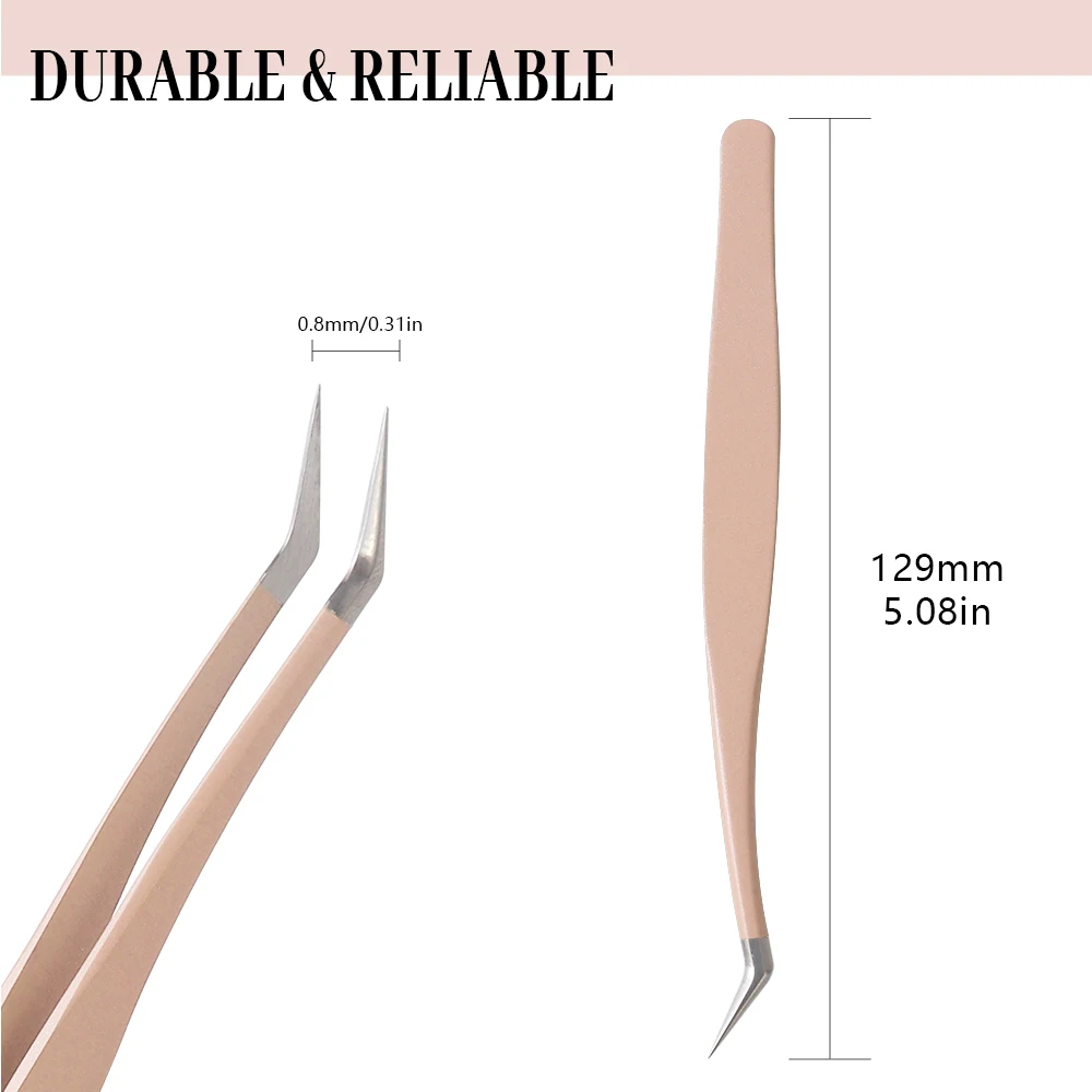 1 Pc Tweezers Eyelash Extensions Pink Stainless Steel Superhard Tweezer Anti-Static Make Up Tools Lashes Tweezers Professional