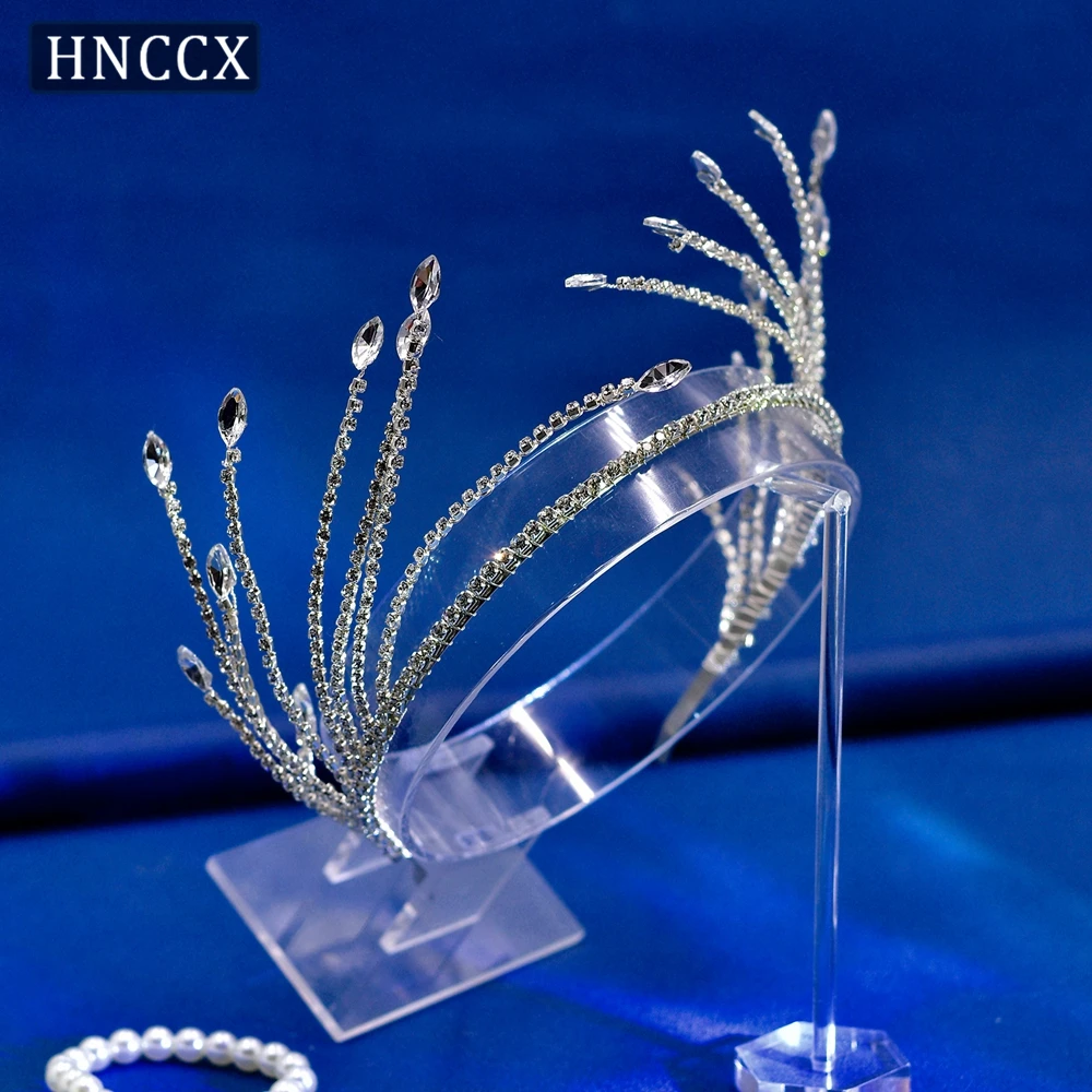 

HNCCX Wedding Hair Hoop Handmade Bridal Rhinestone Hair Accessories Girls Hair Tiara Bridesmaid Headwear for Women Party CP640