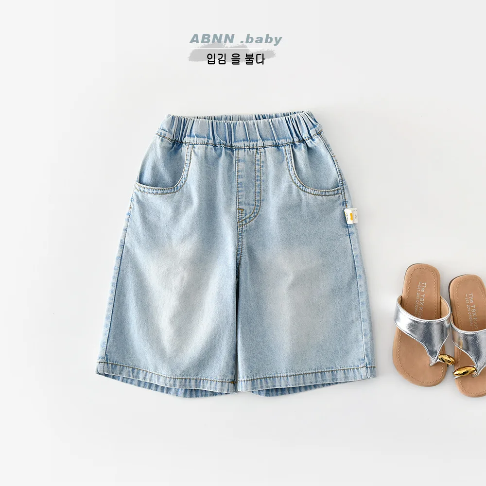 2026 Summer New Baby Thin Denim Shorts Children Casual Pants Boys Girls Loose Jeans Shorts Solid Kids Clothes