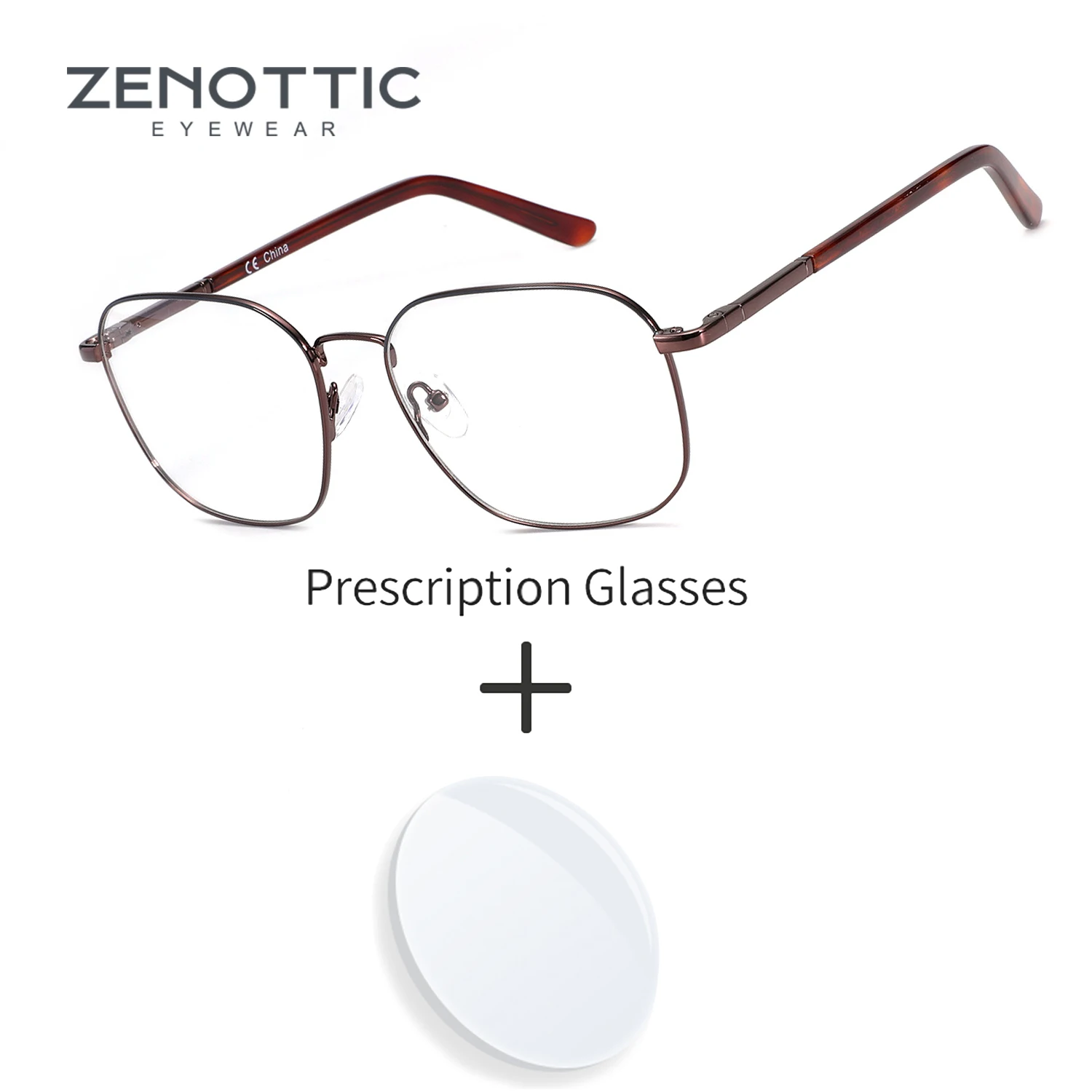 

ZENOTTIC модные квадратные прогрессивные очки по рецепту, высококачественные металлические очки для близорукости, оптические очки для женщин и мужчин