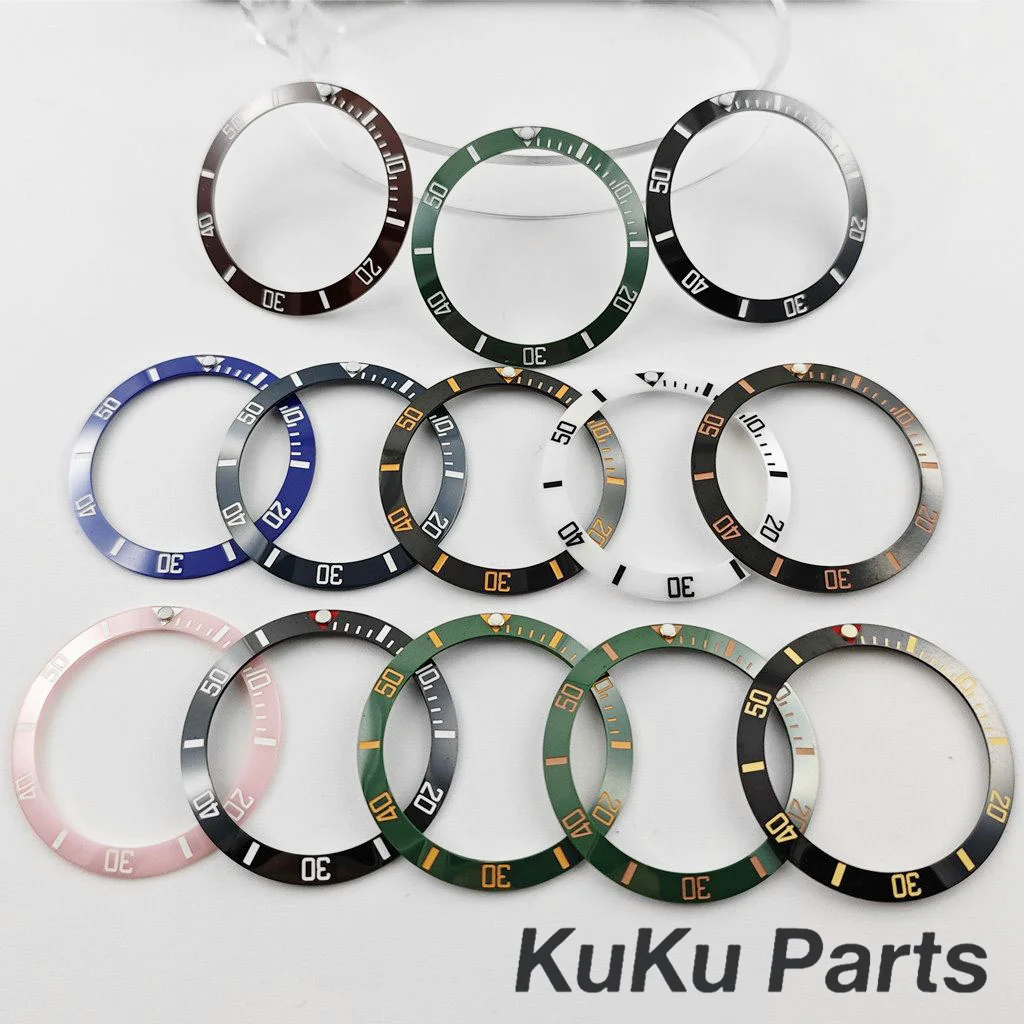 Diving Bezel 38mm*30.6mm Slope 1 PCS Luminous Ceramic Bezel Insert for NH35 NH34 NH36 4R35 Automatic Movement Watch Bezel Insert