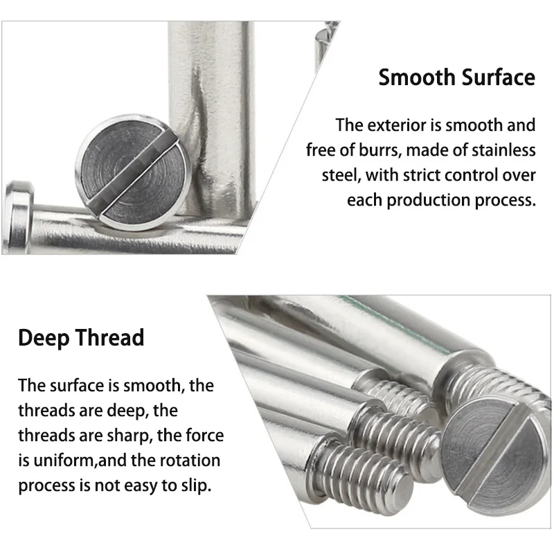 1Pcs M4 M5 Stainless Steel Slotted Shoulder Screws Axle Sleeve Bolts Smooth Shank Half Thread Screws for Machinery Rod D4 D5