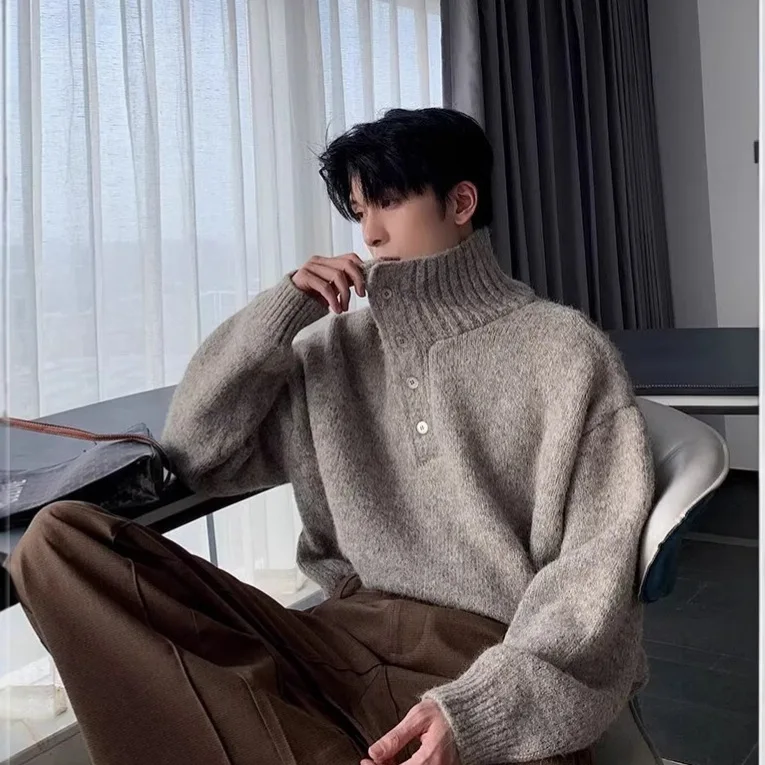 

Мужские пуловеры с меховым воротником, черные, на флисовой подкладке, теплые, для защиты от холода, для холодной погоды, мягкие, комфортные, толстые, утепленные, OL