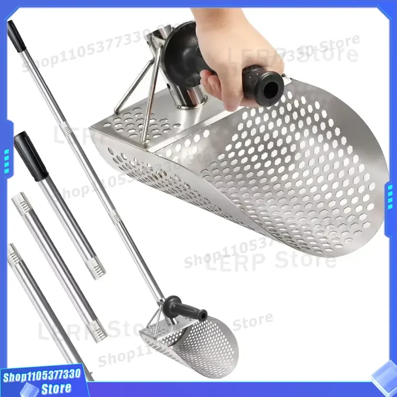 Stainless Steel Sand Sifter Metal Detector Beach Garden Tool Outdoor Digging Equipment Durable Sifting Spoon with 1 Year