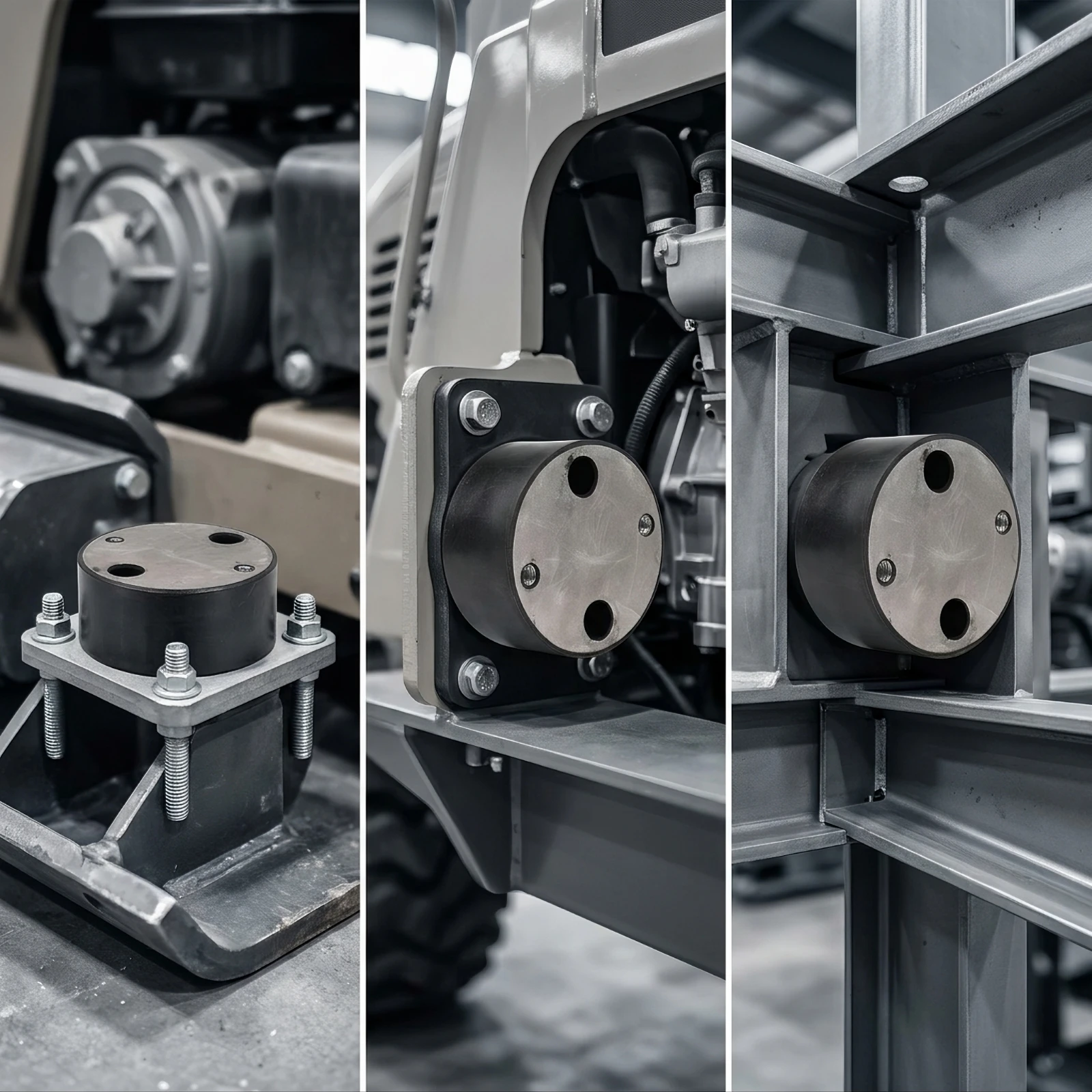 Tamper Block with Metal Plate Long-Lasting Tamper Rubber Block Shock-Absorbing Pads Stable Rubber Anti-Vibration Pads Compact