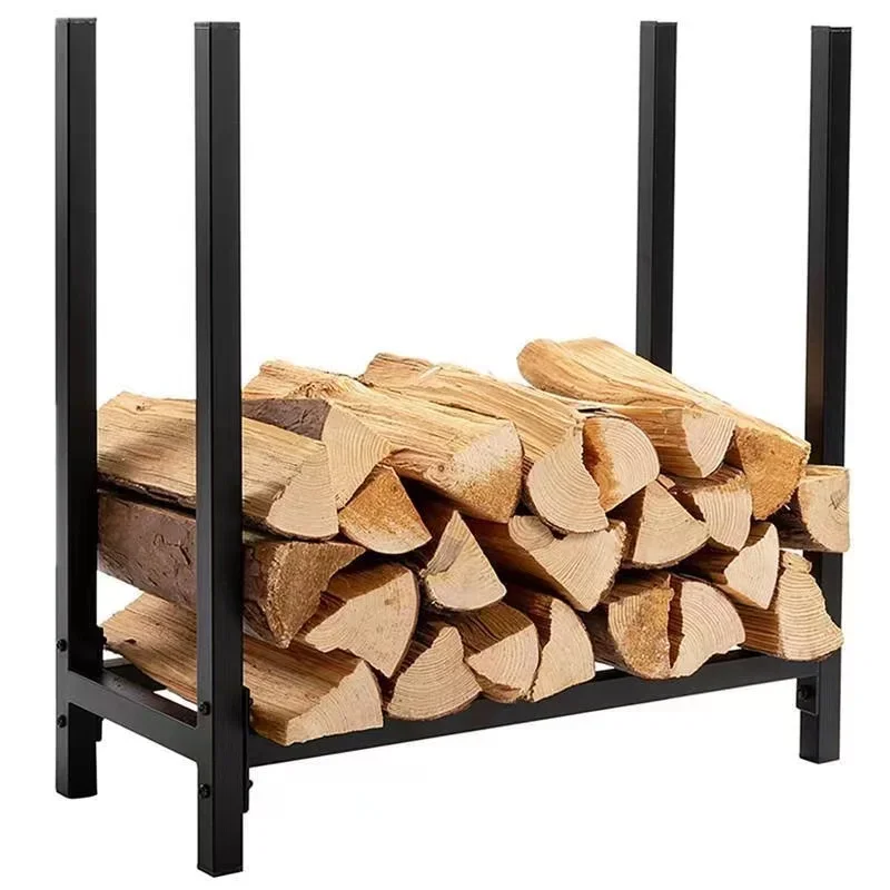 Creative Firewood Rack Steel Metal Firewood Log Holder Rack for Indoor Outdoor