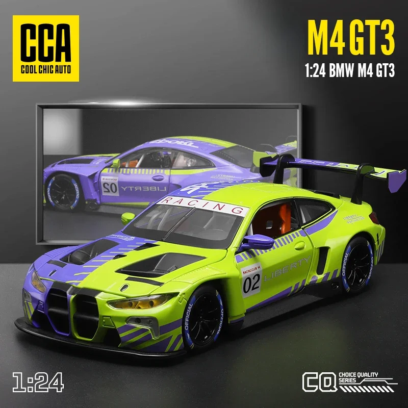 

Моделирование масштаба 1/24 BMW M4 GT3 Супер автомобиль из сплава Модель автомобиля Звук Свет Детская коллекция для мальчиков Миниатюрный подарок для мальчика и человека