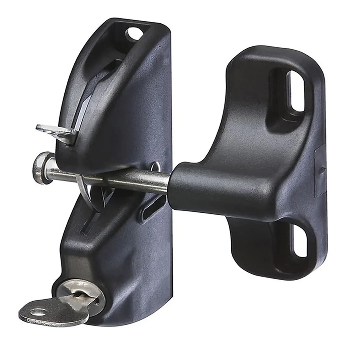 New Double-Sided Automatic Locking Gate Latch,Key Lockable Fence Lock for Child & Pet Secure, Lock for Wood Metal Gates