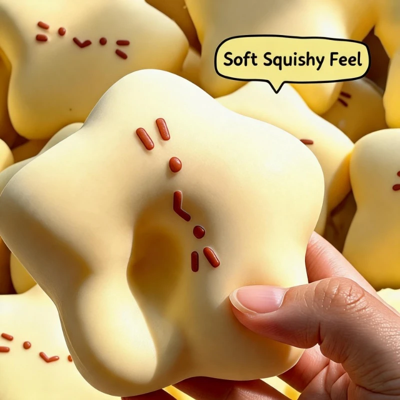 Cute Star Squishy Squeeze Toy, Slow Rising Milky Scent Soft Wet Texture Fidget Toy, Stress Relief Desktop Decor